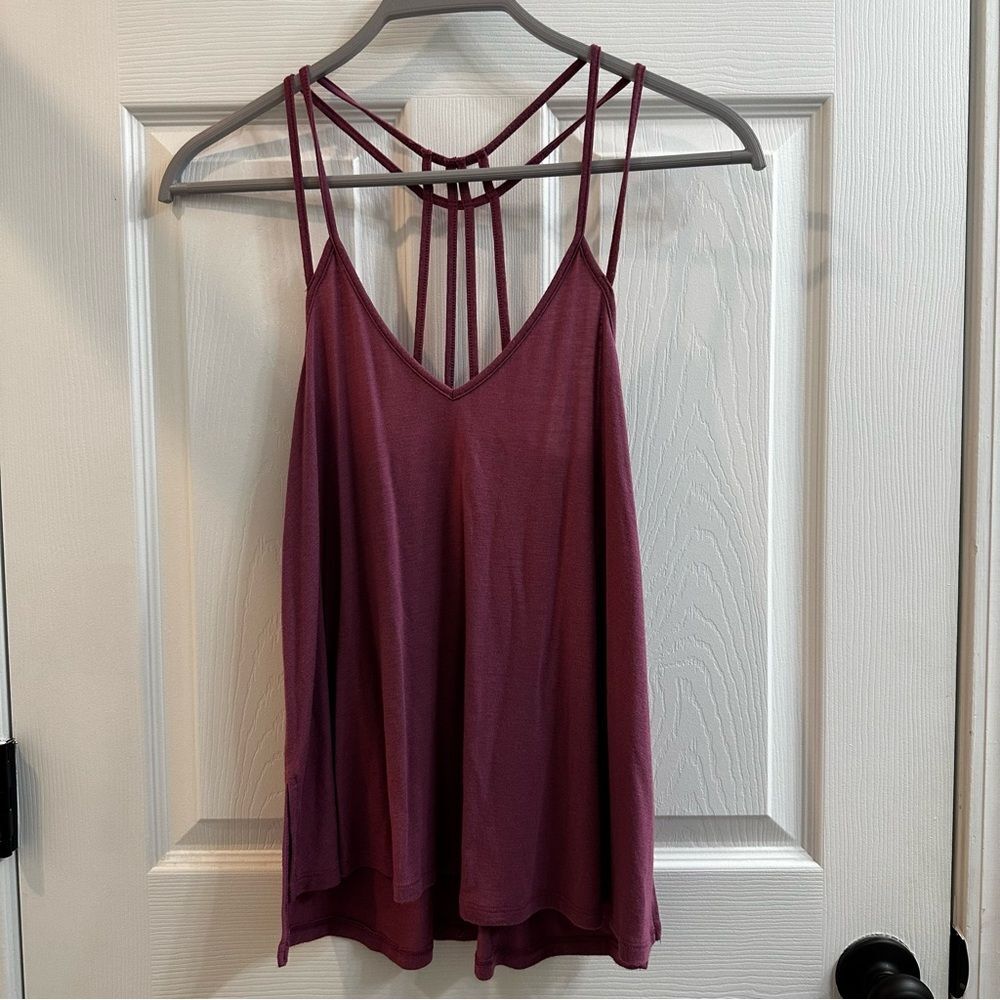EXPRESS one eleven strappy tank top Solid Purple size XS